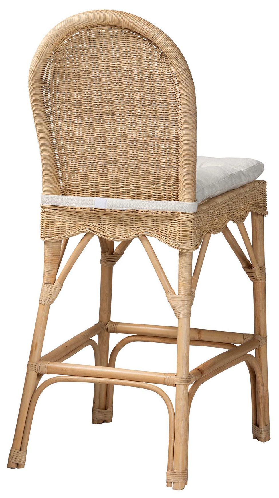 Image 2 bali & pari Bilu Bohemian Natural Rattan 2-Piece Bar Stool Set more views
