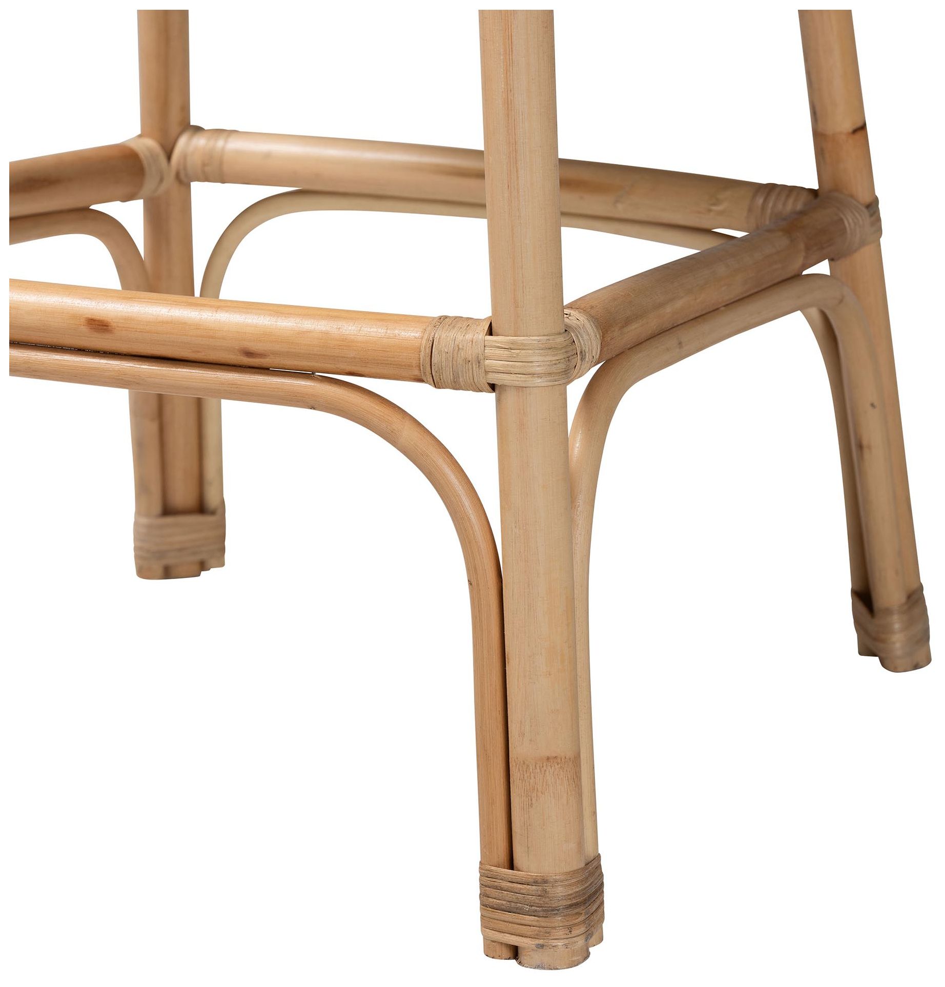 Image 7 bali & pari Bilu Bohemian Natural Rattan 2-Piece Bar Stool Set more views