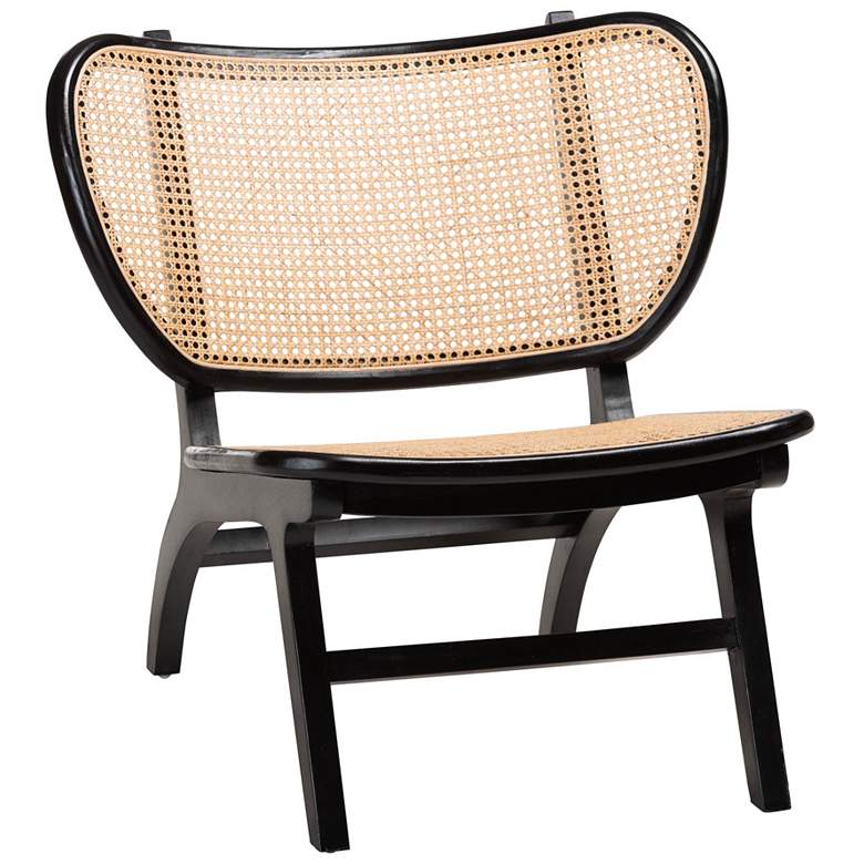 Image 1 bali & pari Brisbane Bohemian Black Mahogany Wood and Rattan Accent Cha