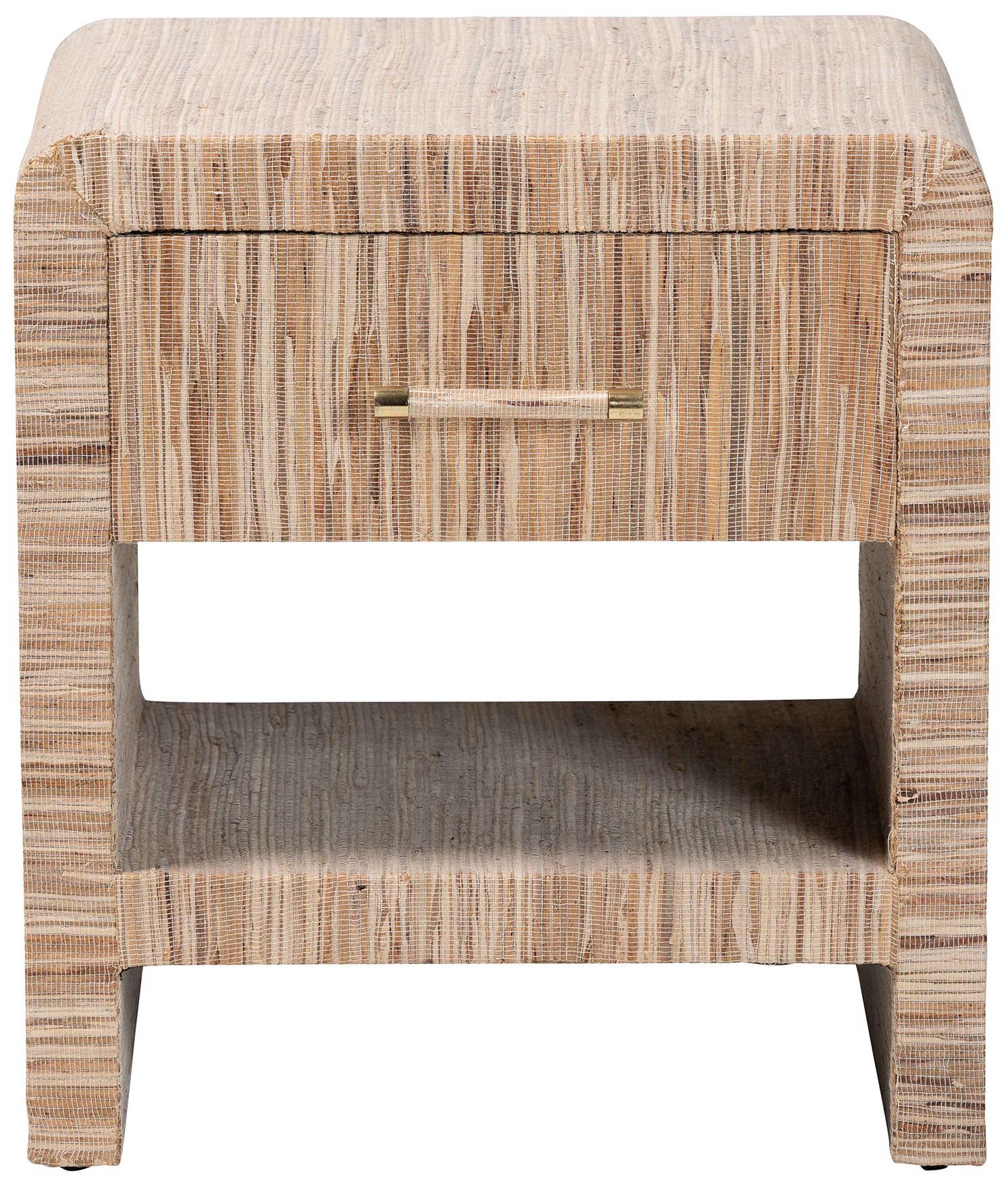 Thumbnail4 of bali & pari Callan Bohemian Woven Natural Grasscloth 1-Drawer Nightstan more views