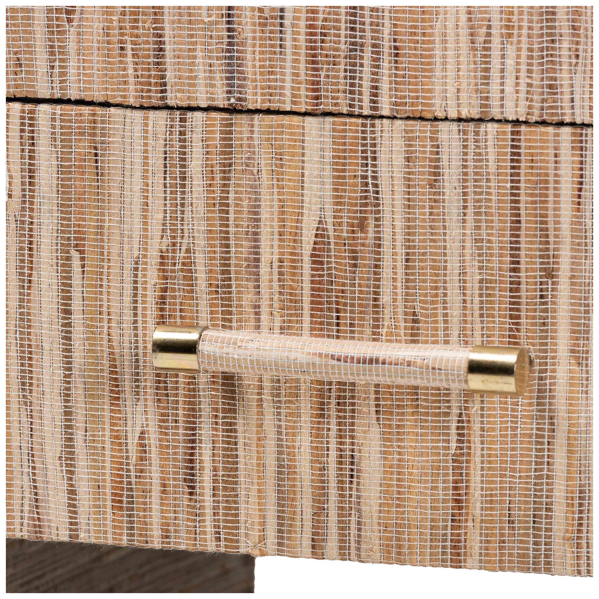 bali & pari Callan Bohemian Woven Natural Grasscloth 1-Drawer Nightstan