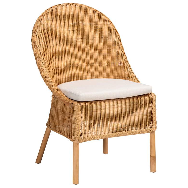 Image 1 bali & pari Camelia Bohemian Light Honey Rattan Dining Chair