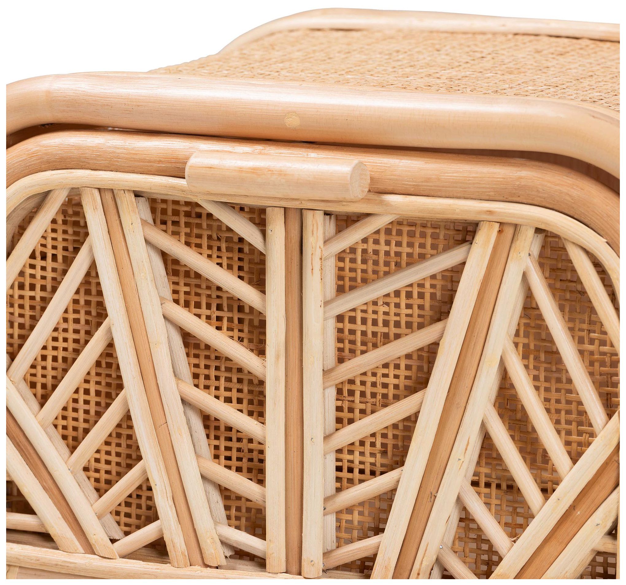 bali & pari Carabella Bohemian Natural Rattan 1-Drawer Nightstand