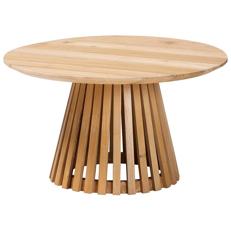 Image 1 bali & pari Caribic Modern Slatted Acacia Wood Coffee Table