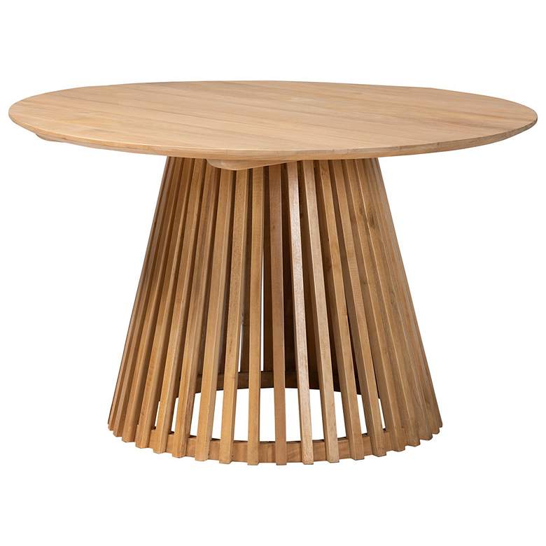 Image 1 bali & pari Caribic Modern Slatted Acacia Wood Dining Table