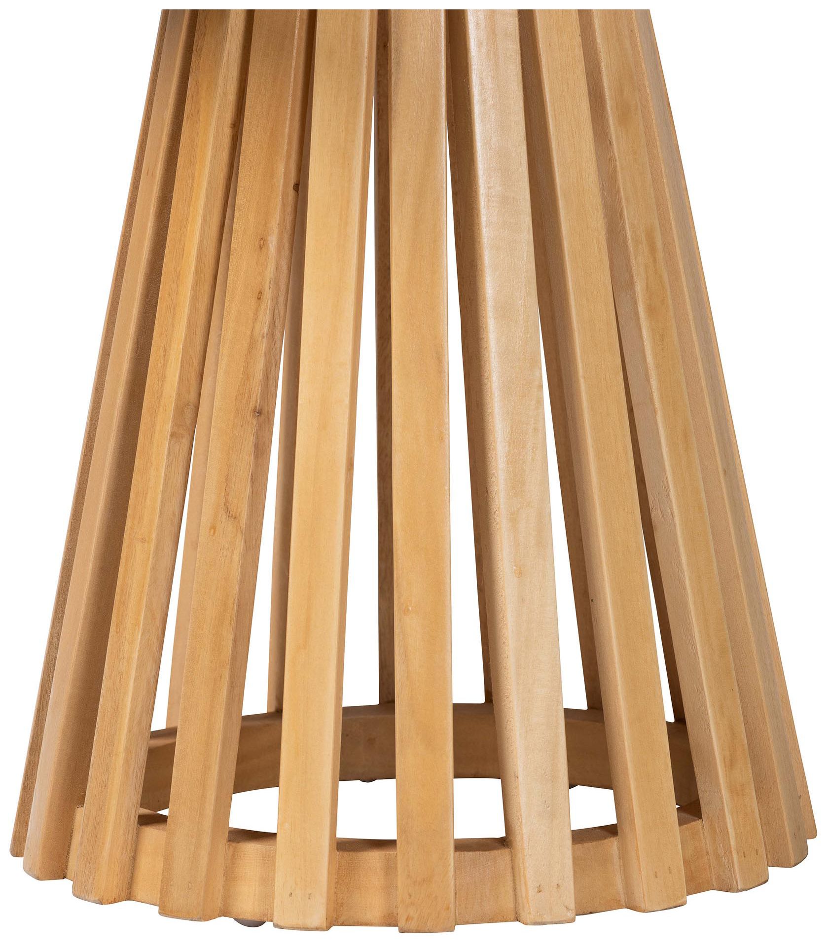 Image 3 bali & pari Caribic Modern Slatted Acacia Wood End Table more views