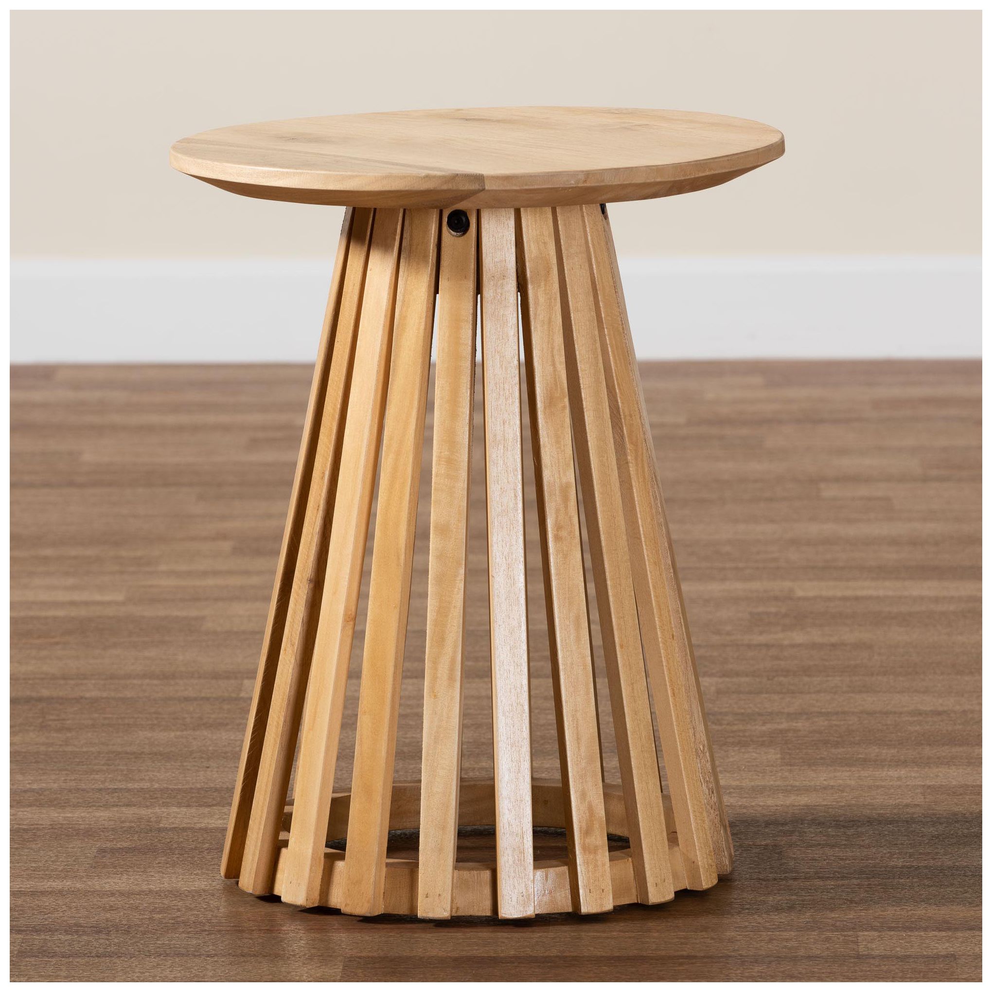 Image 6 bali & pari Caribic Modern Slatted Acacia Wood End Table more views