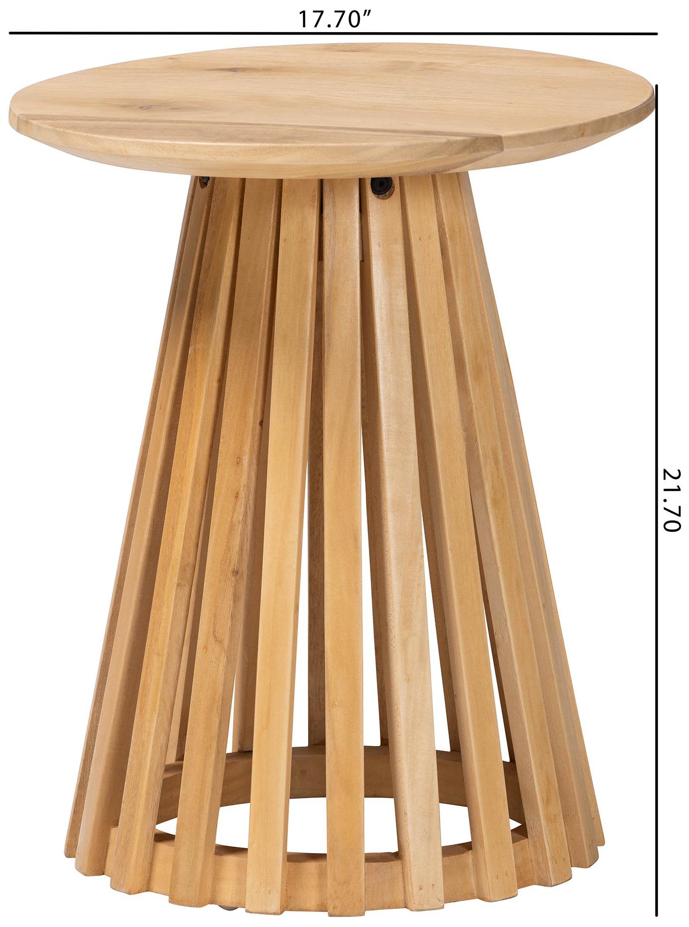 Image 7 bali & pari Caribic Modern Slatted Acacia Wood End Table more views