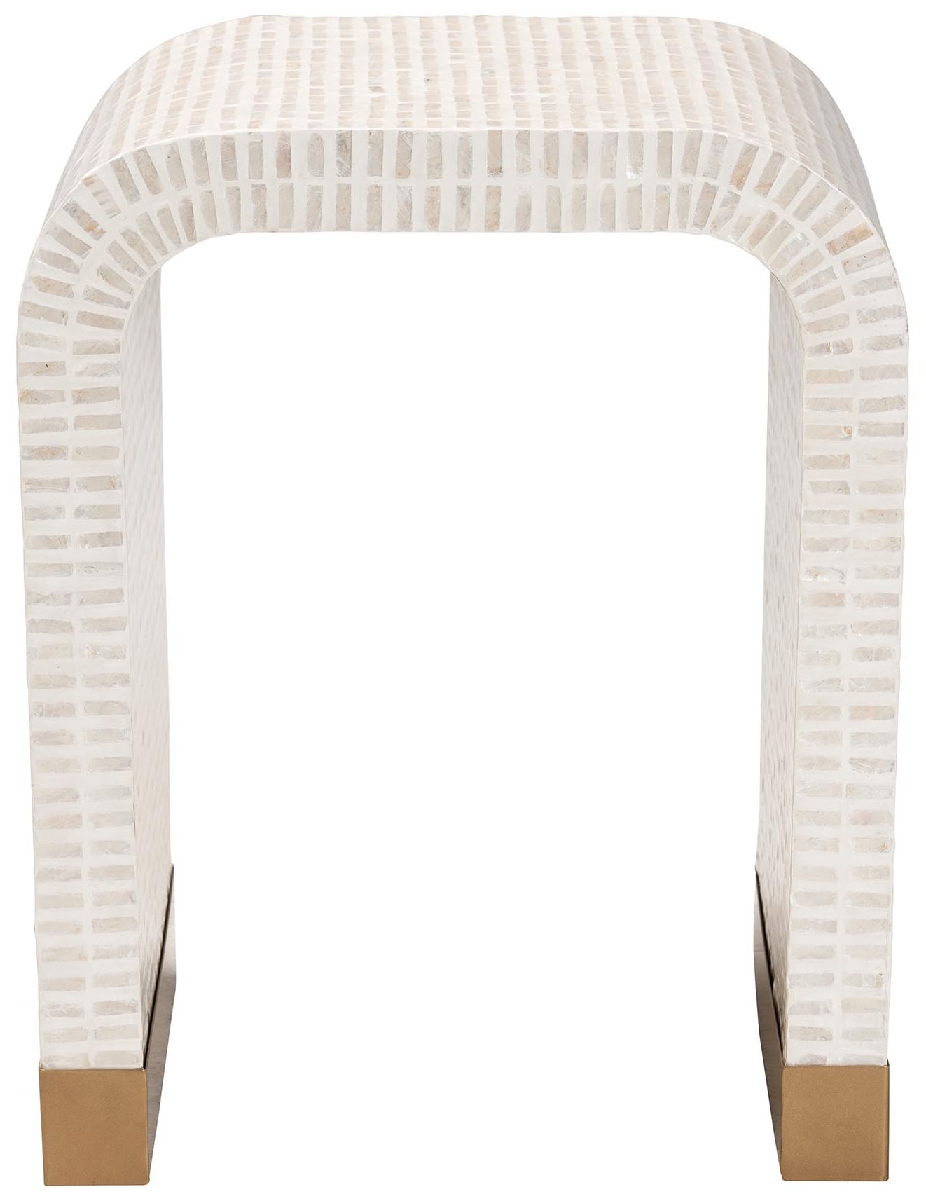Image 3 bali & pari Carlyn Beige and White Mother of Pearl Capiz Shell End Tabl more views