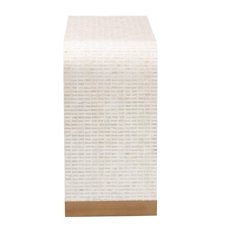 Image 5 bali & pari Carlyn Beige and White Mother of Pearl Shell Console Table more views