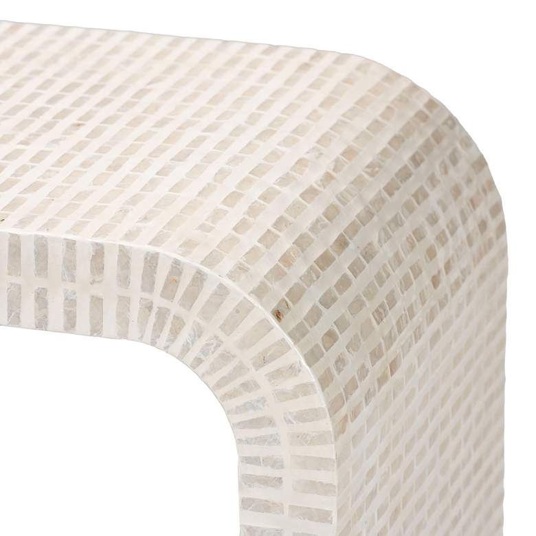 Image 6 bali & pari Carlyn Beige and White Mother of Pearl Shell Console Table more views