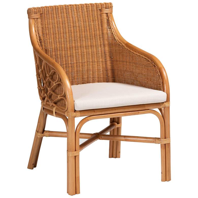 Image 1 bali & pari Carolyn Bohemian Light Honey Rattan Dining Chair