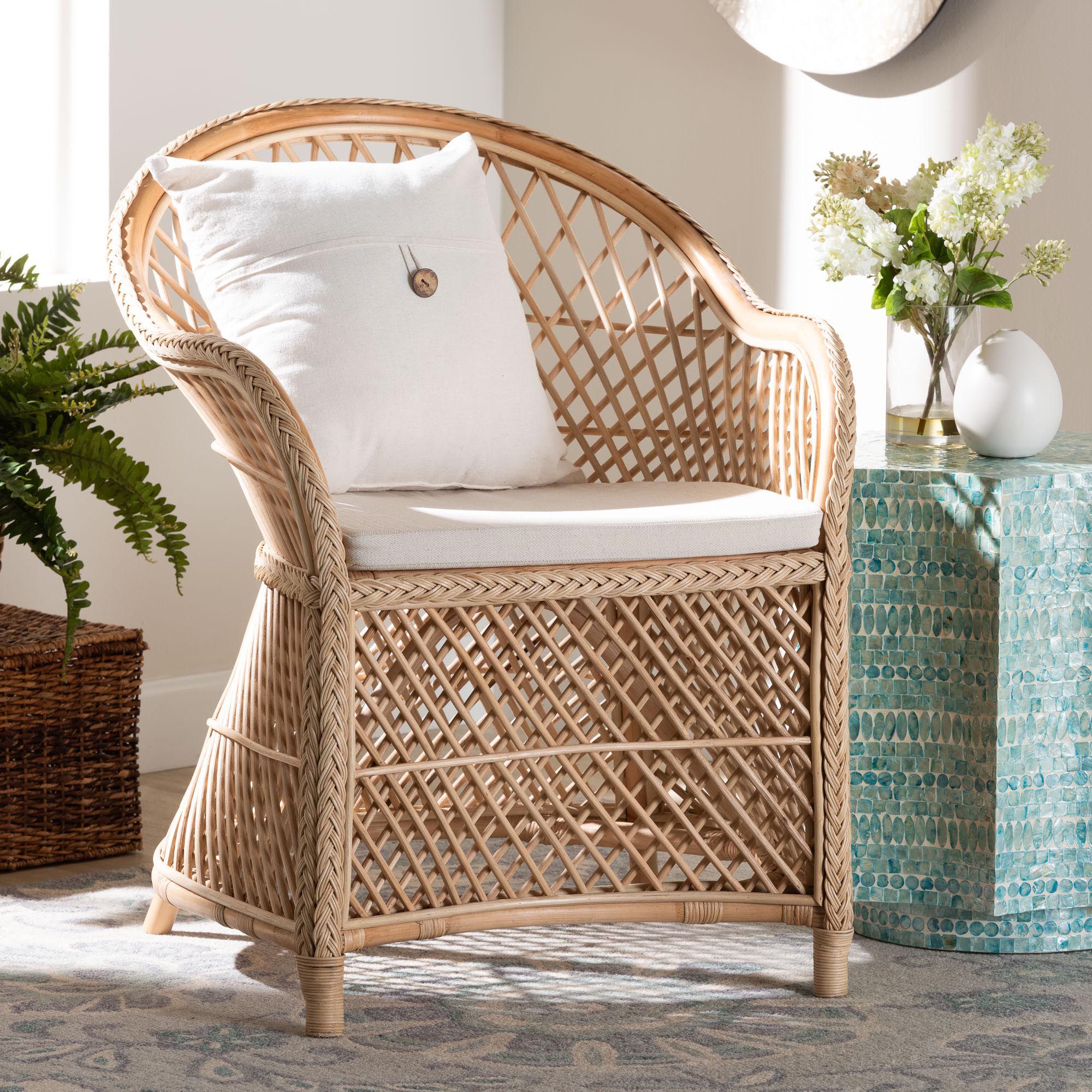 Thumbnail1 of bali & pari Casilda Bohemian Natural Braided Rattan Arm Chair