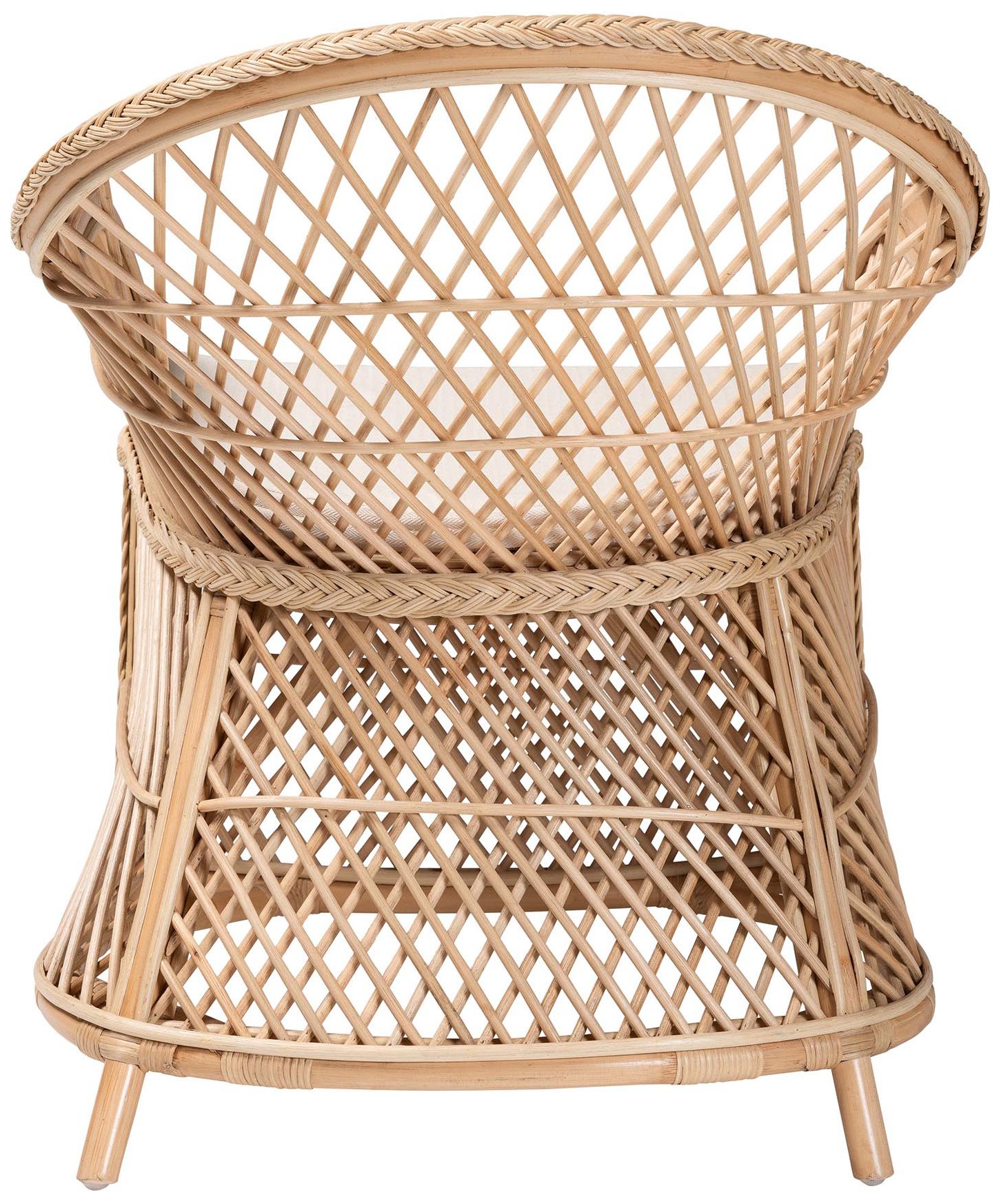 bali & pari Casilda Bohemian Natural Braided Rattan Arm Chair