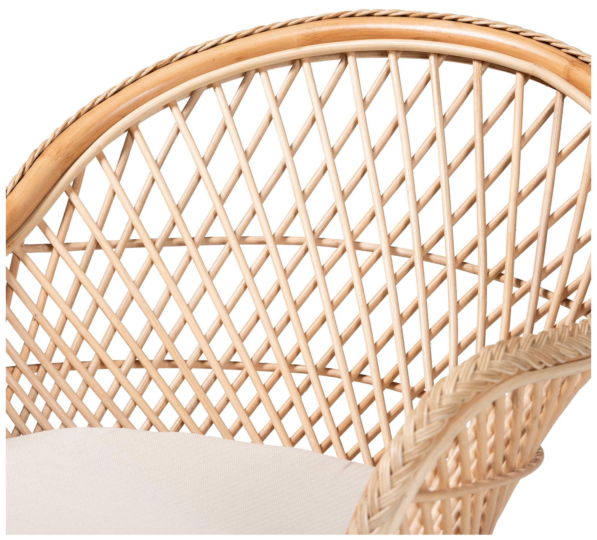 bali & pari Casilda Bohemian Natural Braided Rattan Arm Chair