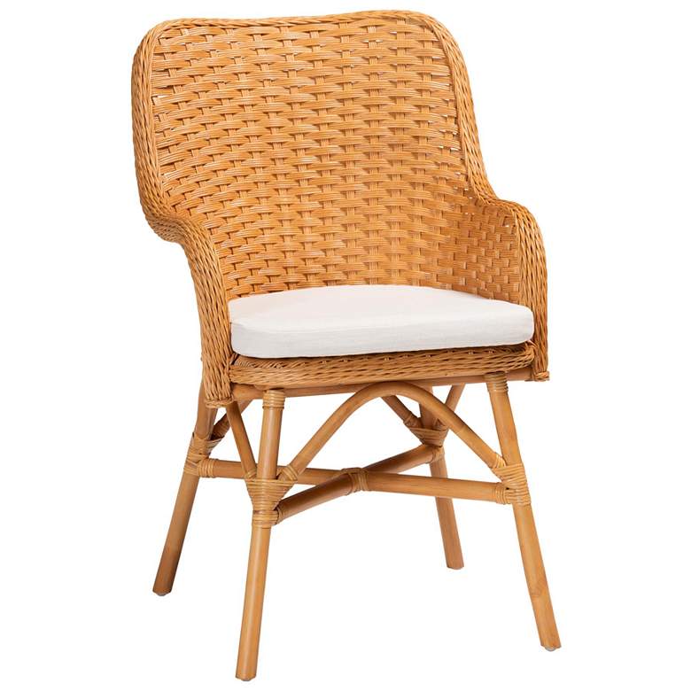 Image 1 bali & pari Celsie Bohemian Light Honey Rattan Dining Chair