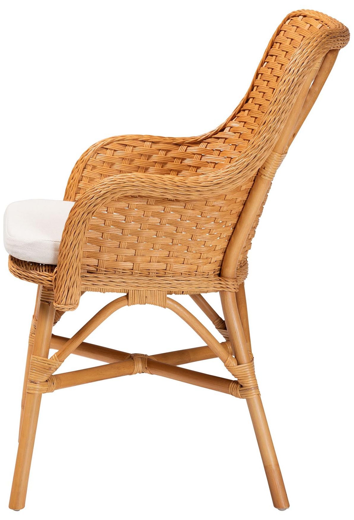 Image 4 bali & pari Celsie Bohemian Light Honey Rattan Dining Chair more views