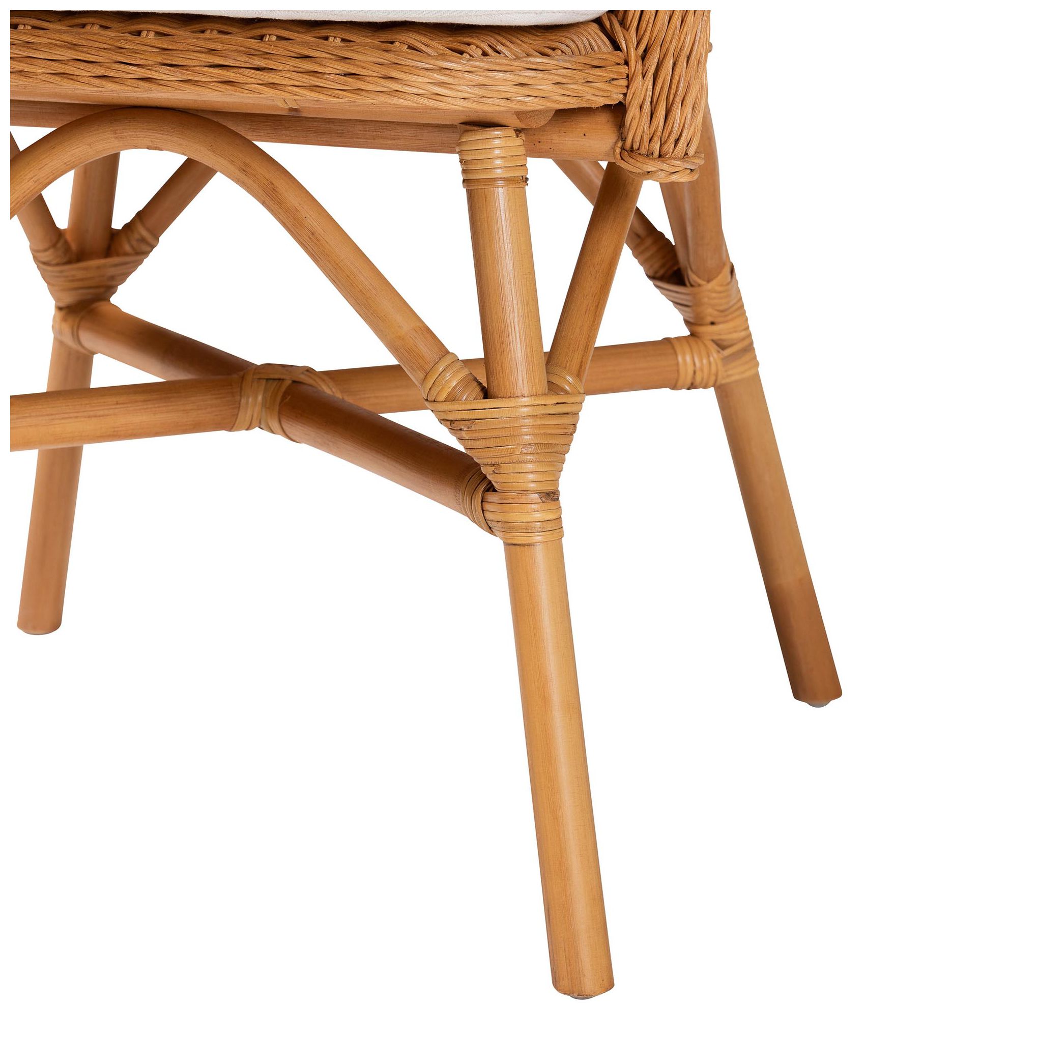 Image 7 bali & pari Celsie Bohemian Light Honey Rattan Dining Chair more views