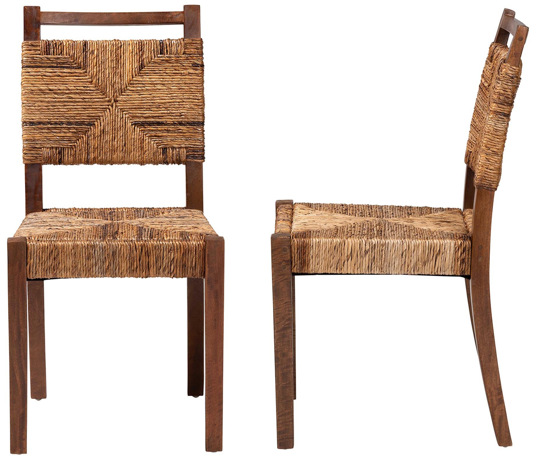 Image 4 bali & pari Cordoba Natural Seagrass and Mahogany Wood 2 Piece Dining C more views