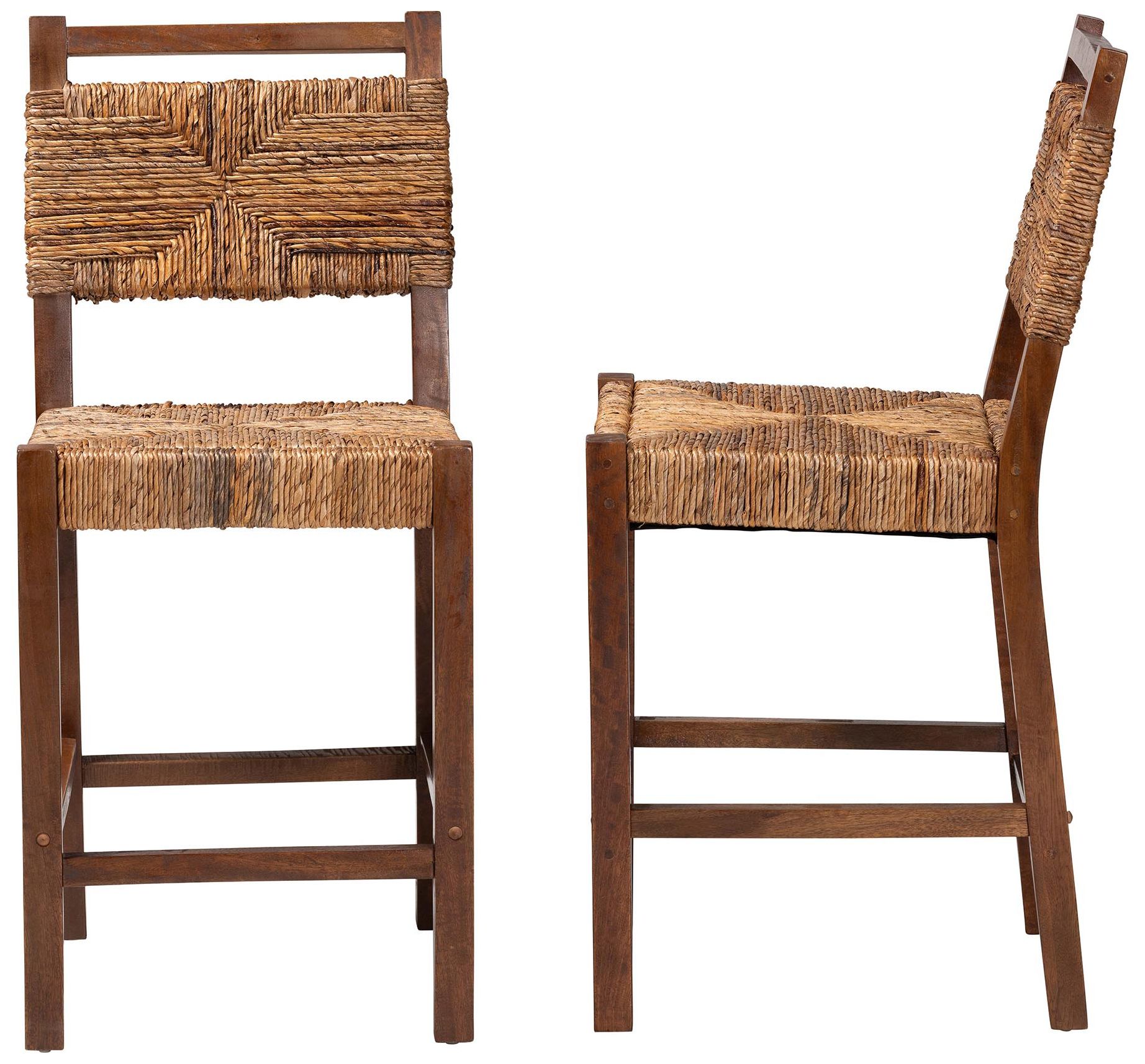 Thumbnail4 of bali & pari Cordoba Seagrass and Mahogany Wood 2 Piece Counter Stool Se more views