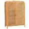 bali & pari Curacao Modern Light Honey Rattan 2 Door Storage Cabinet