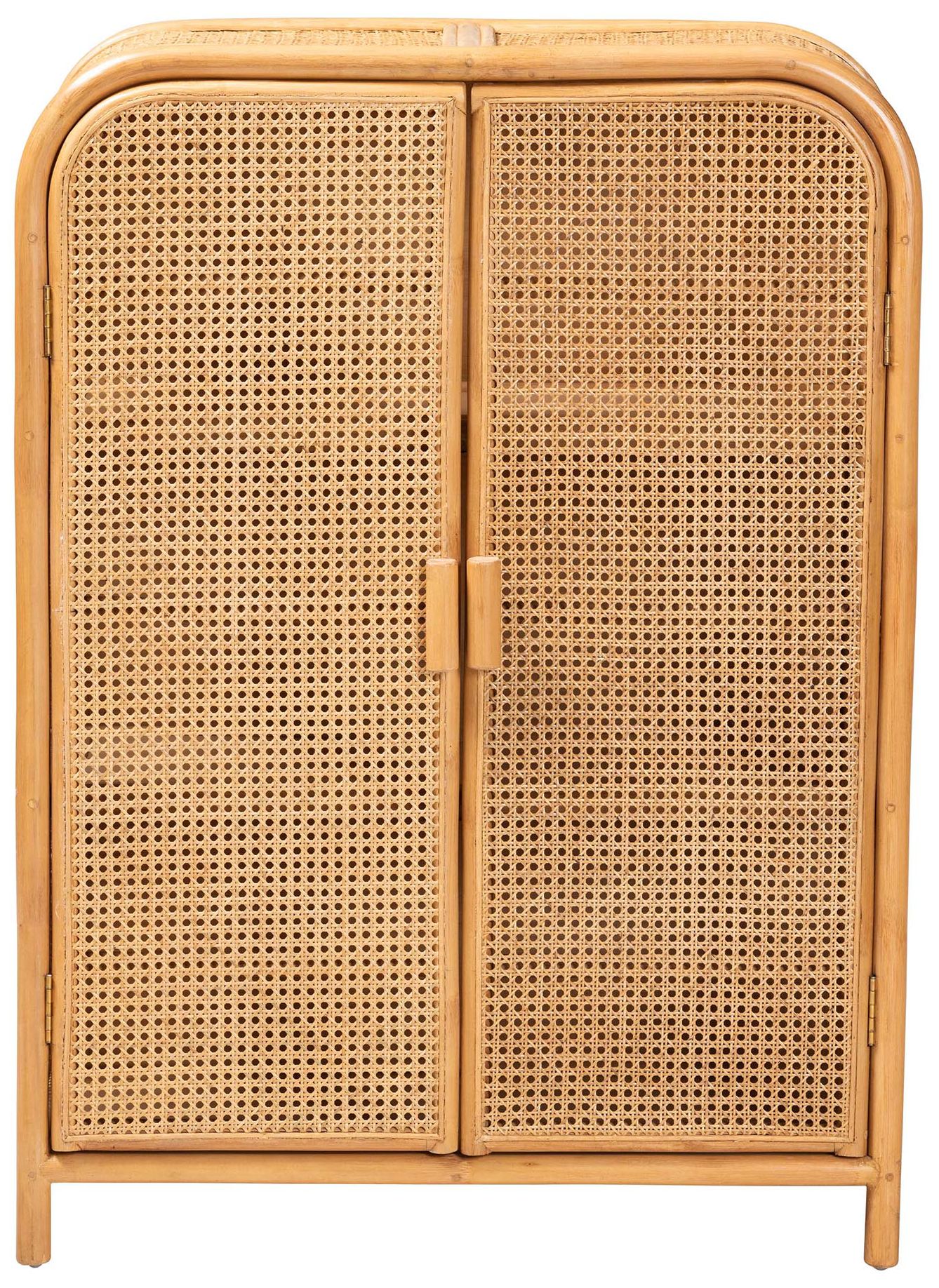 Image 4 bali & pari Curacao Modern Light Honey Rattan 2 Door Storage Cabinet more views