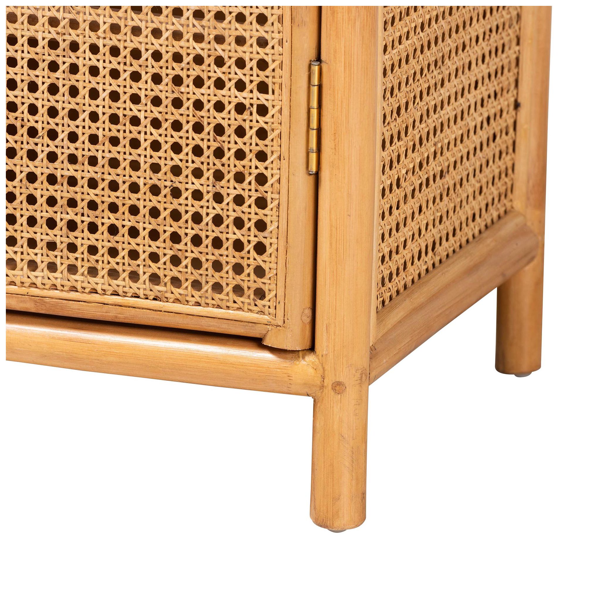 Image 7 bali & pari Curacao Modern Light Honey Rattan 2 Door Storage Cabinet more views