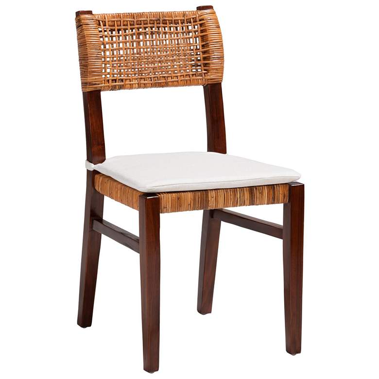 Image 1 bali & pari Dameka Rattan and Dark Brown Wood Dining Chair