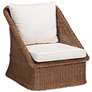 bali & pari Derris Bohemian Peanut Brown Braided Rattan Arm Chair
