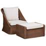 bali & pari Derris  Braided Rattan 2-Piece Arm Chair and Footstool Set