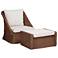 bali & pari Derris  Braided Rattan 2-Piece Arm Chair and Footstool Set