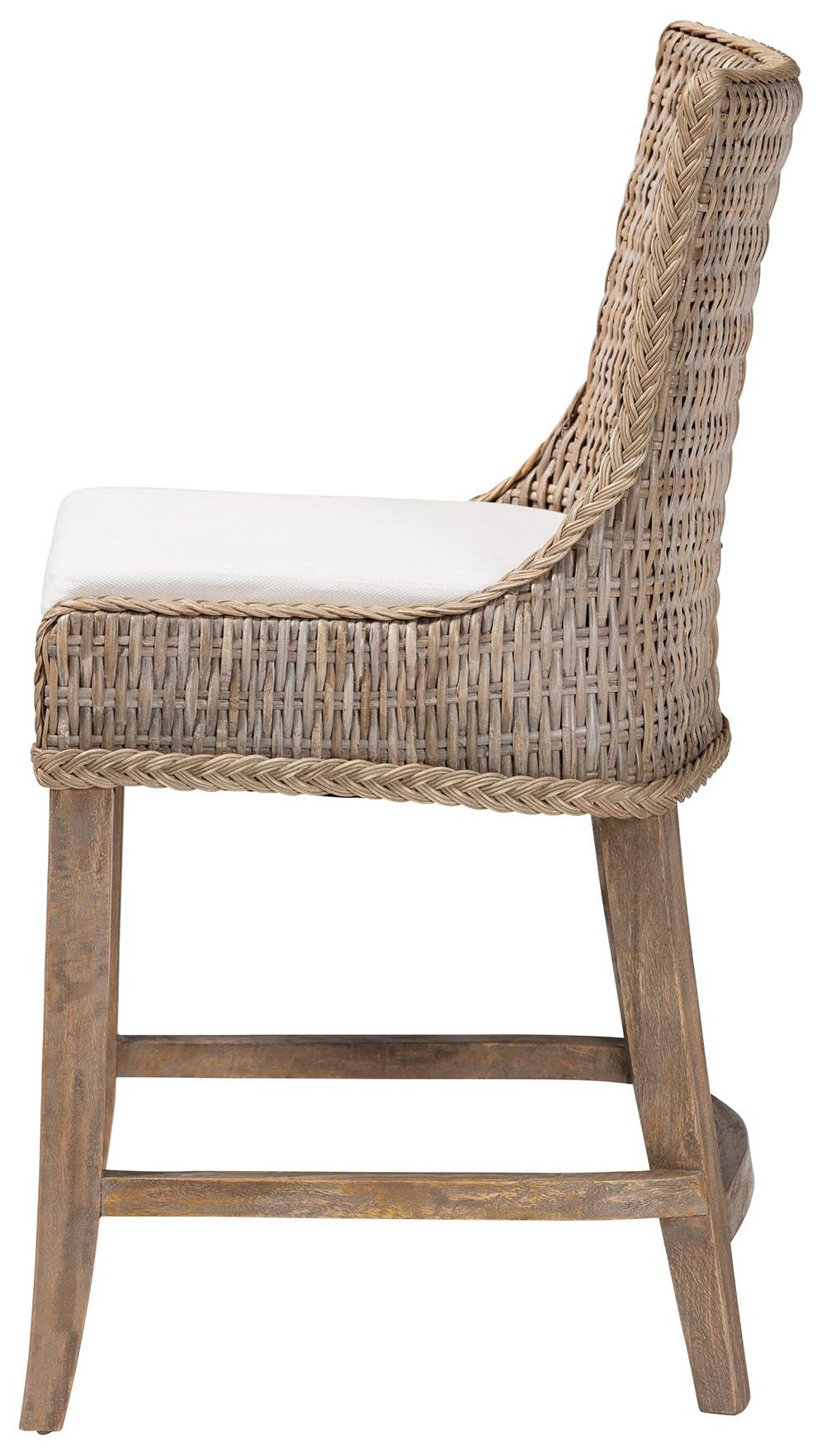 Image 4 bali & pari Derris Natural Rattan Greywashed Counter Stool with Cushion more views