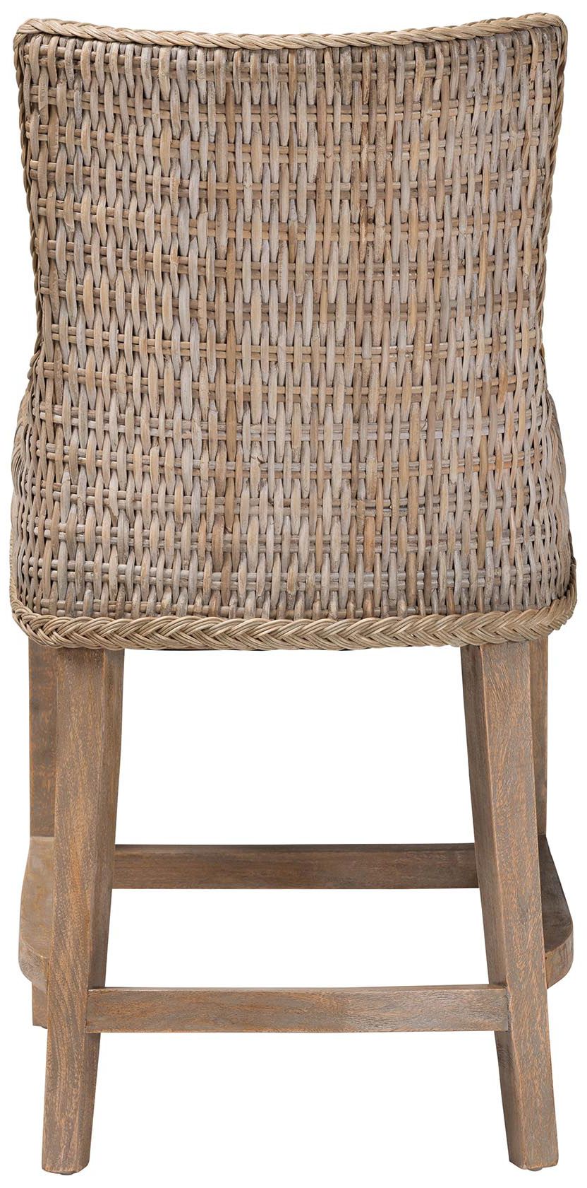 Image 5 bali & pari Derris Natural Rattan Greywashed Counter Stool with Cushion more views