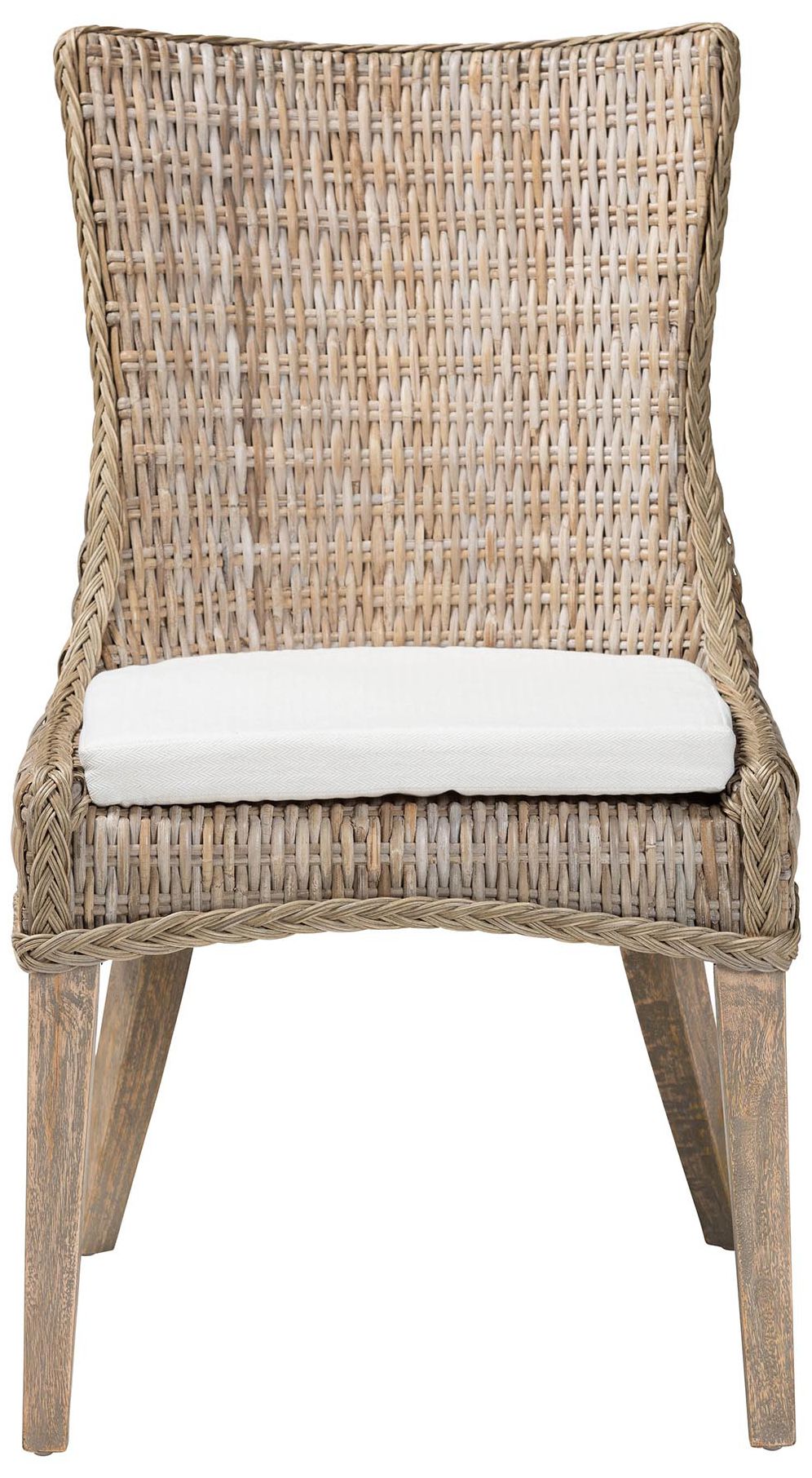 Image 3 bali & pari Derris Natural Rattan Greywashed Dining Chair with Cushion more views