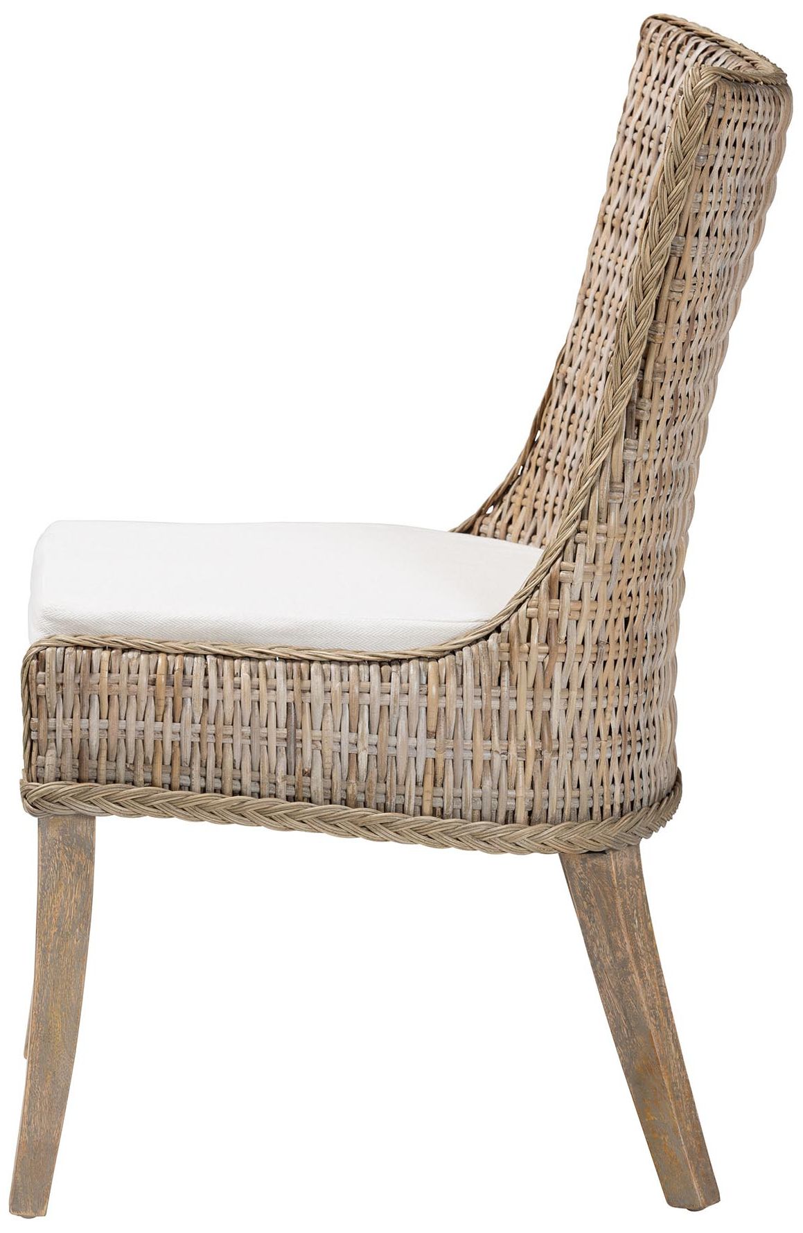 Image 4 bali & pari Derris Natural Rattan Greywashed Dining Chair with Cushion more views