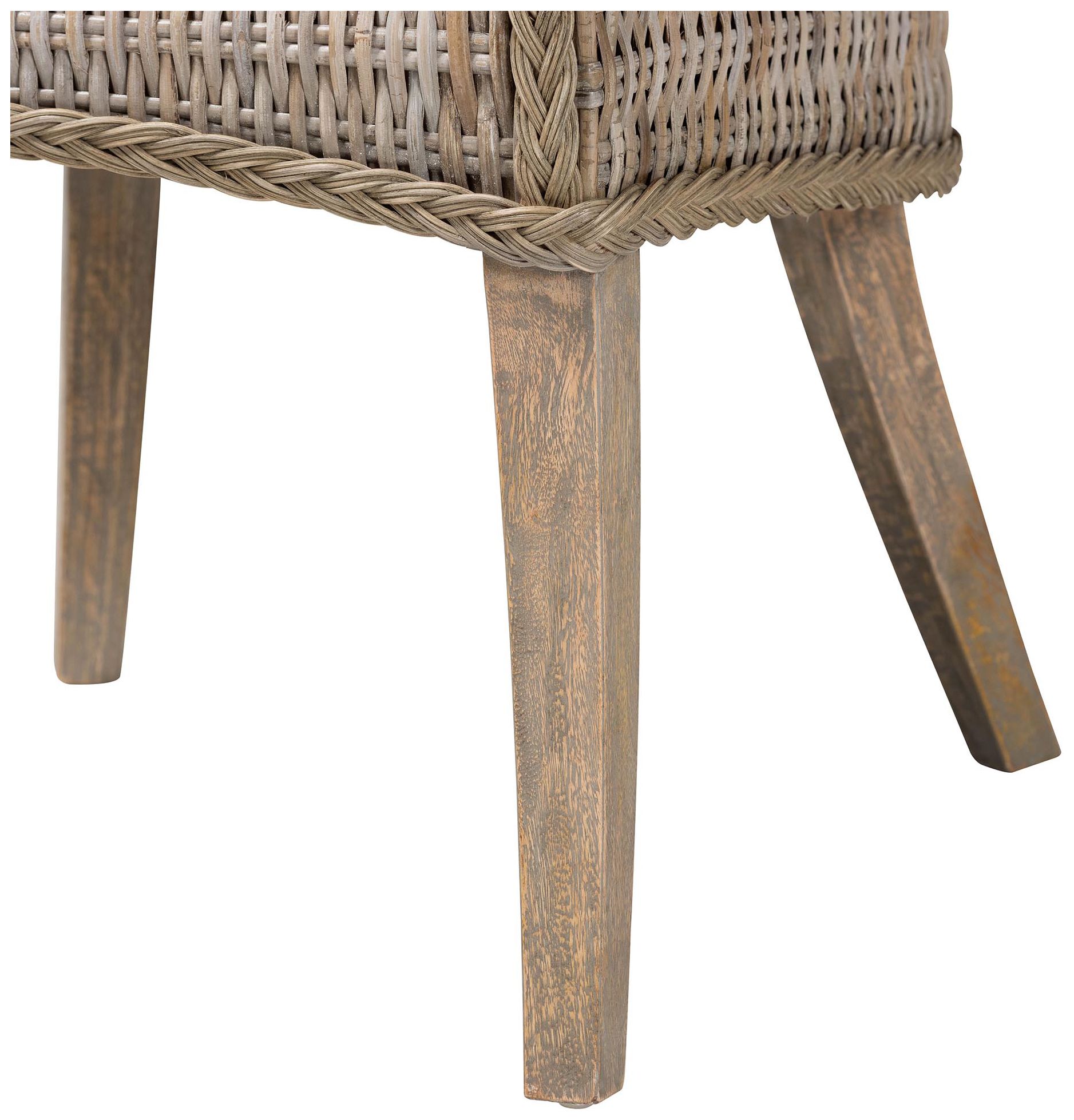 Image 7 bali & pari Derris Natural Rattan Greywashed Dining Chair with Cushion more views