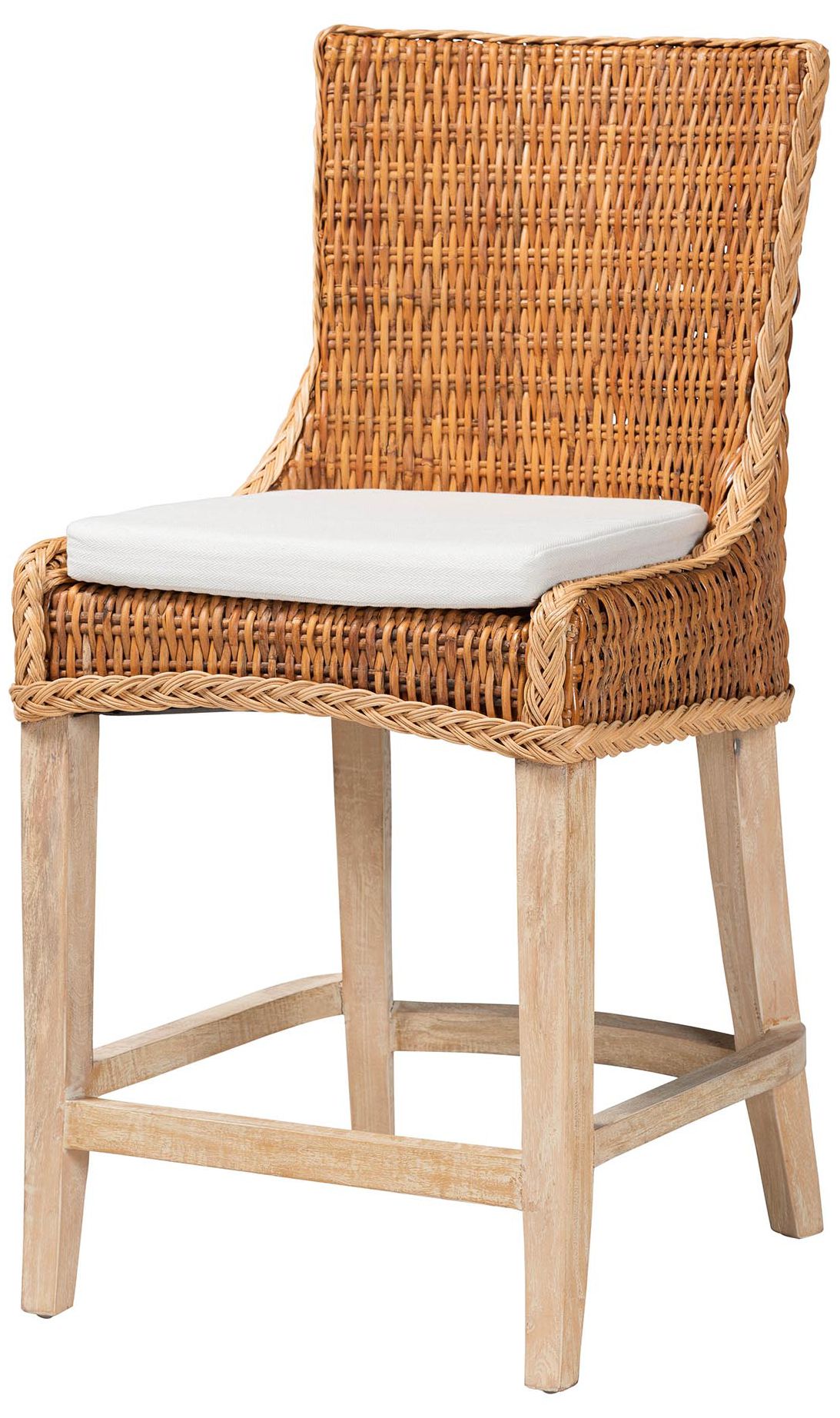 Image 2 bali & pari Derris Rattan Light Honey Counter Stool with Cushion
