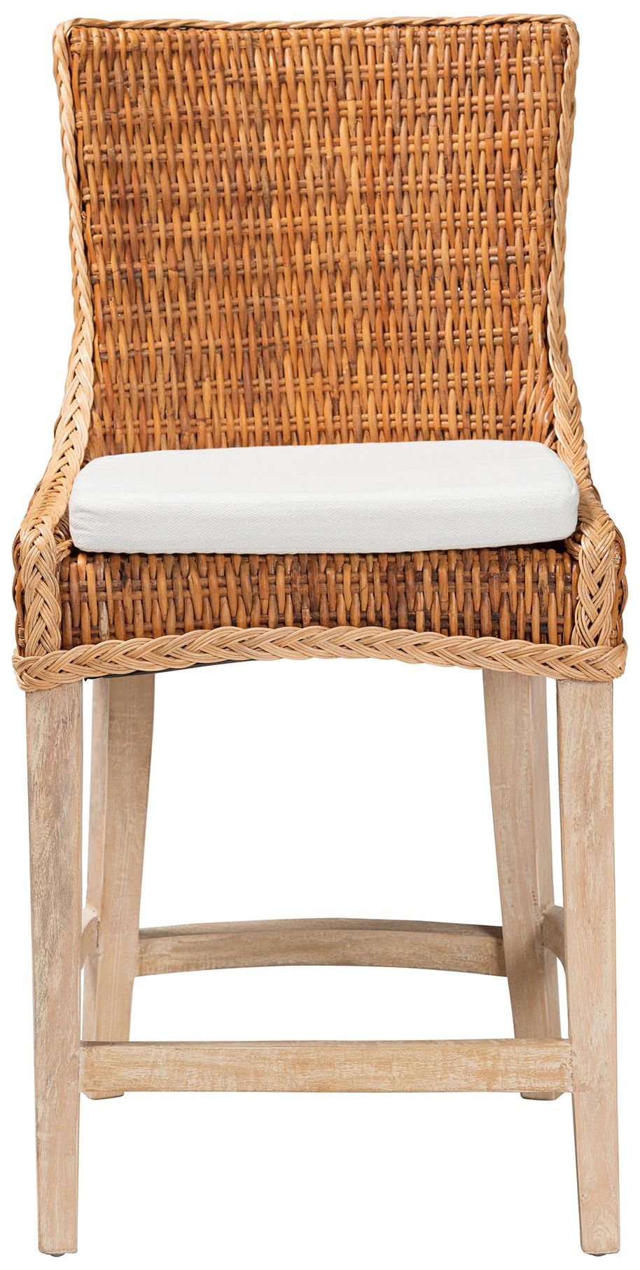 Image 3 bali & pari Derris Rattan Light Honey Counter Stool with Cushion more views