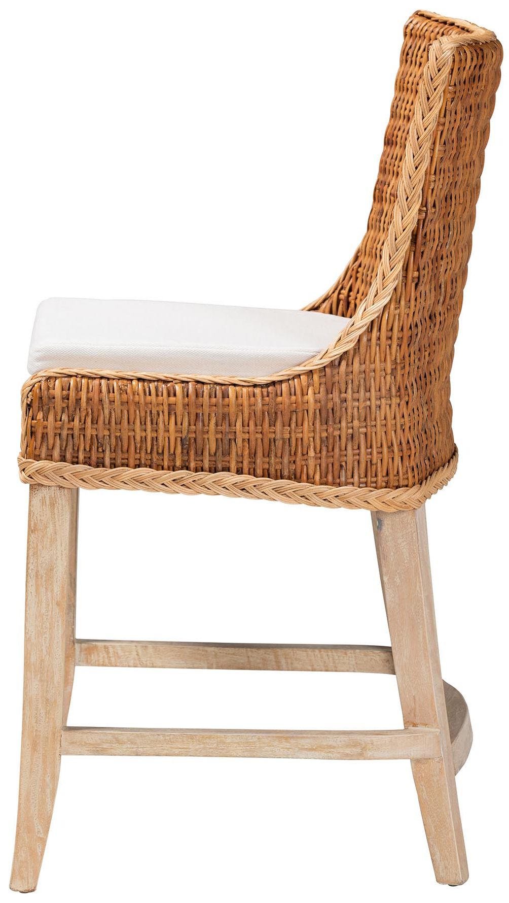 Image 4 bali & pari Derris Rattan Light Honey Counter Stool with Cushion more views