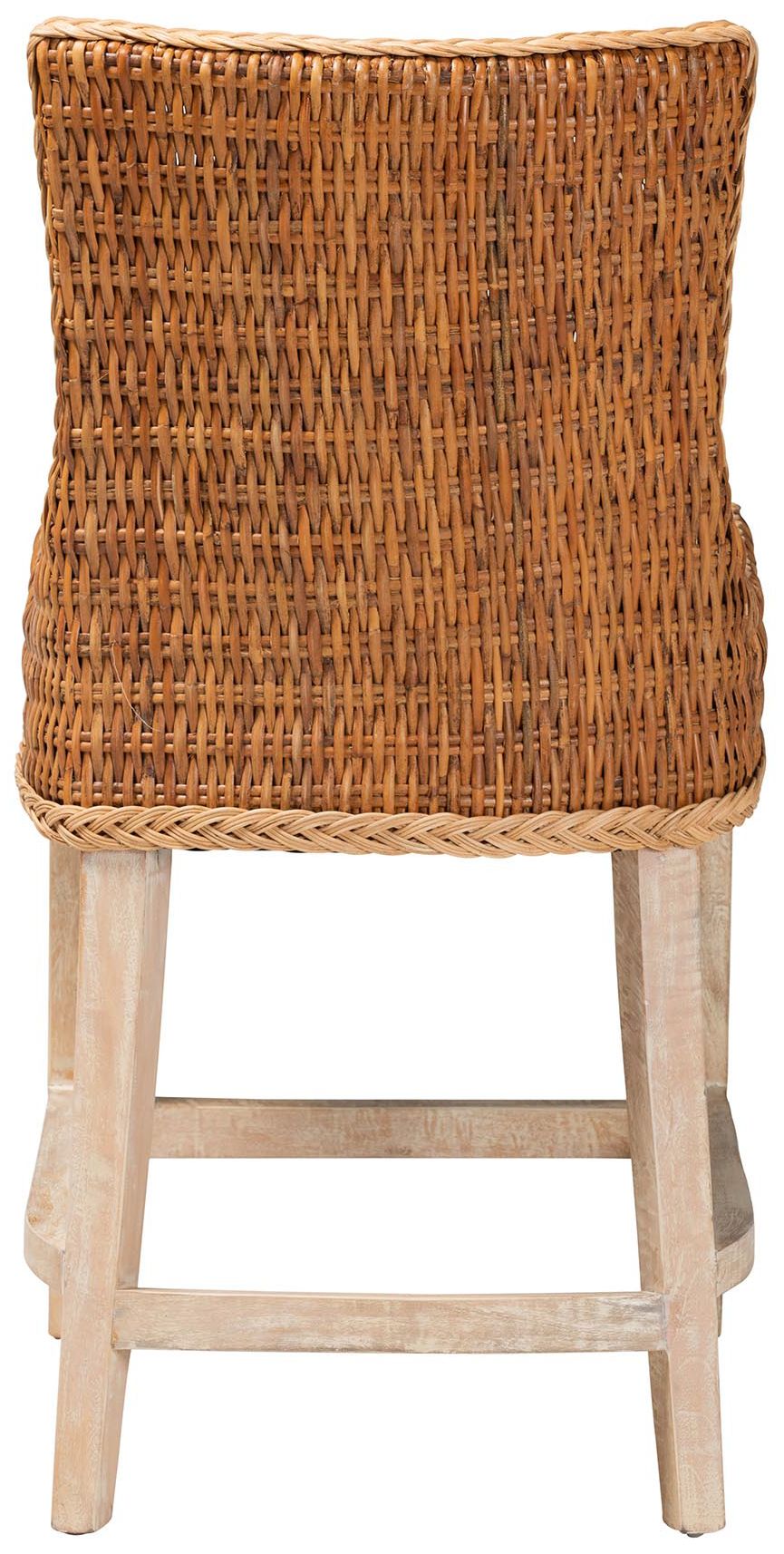 Image 5 bali & pari Derris Rattan Light Honey Counter Stool with Cushion more views