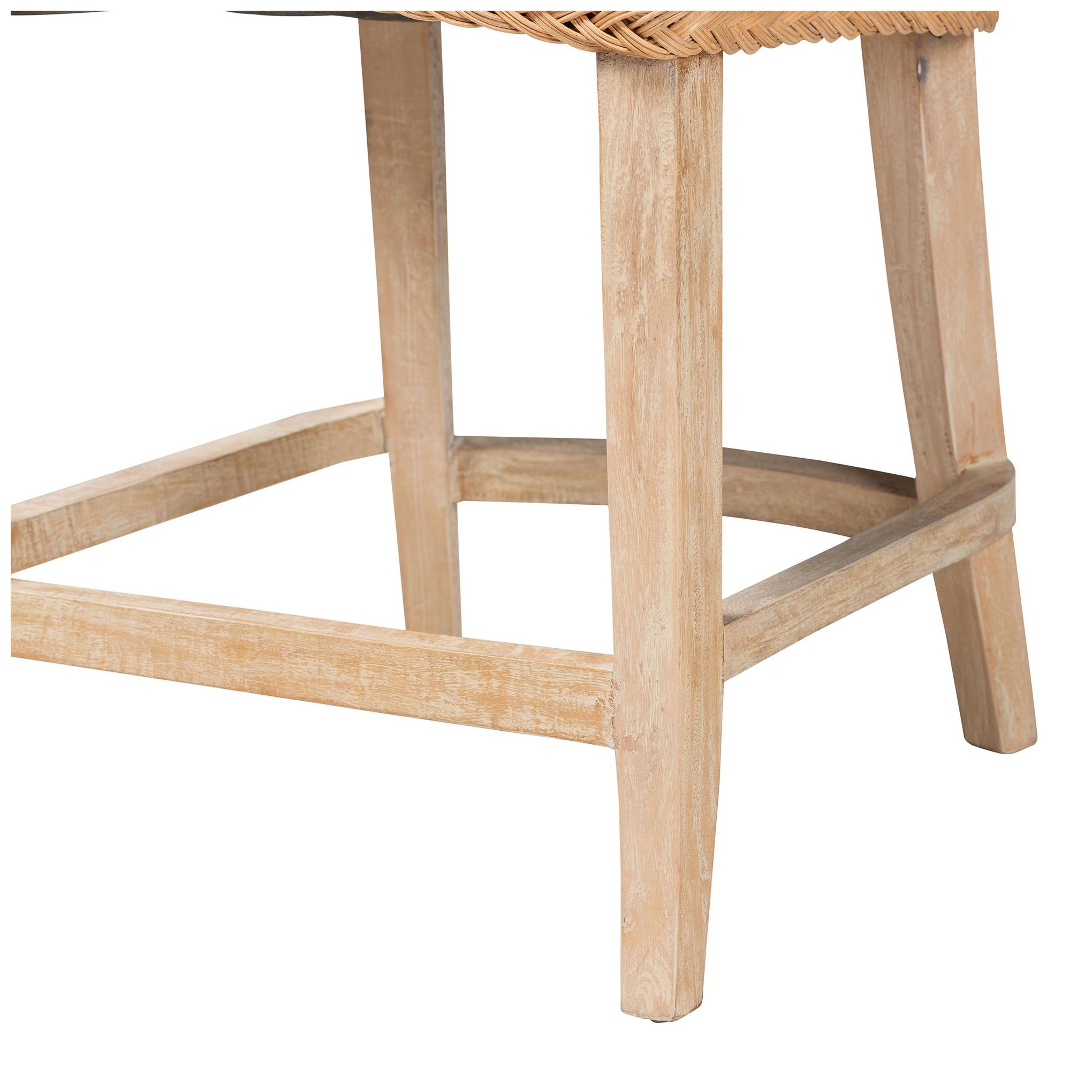 Image 7 bali & pari Derris Rattan Light Honey Counter Stool with Cushion more views