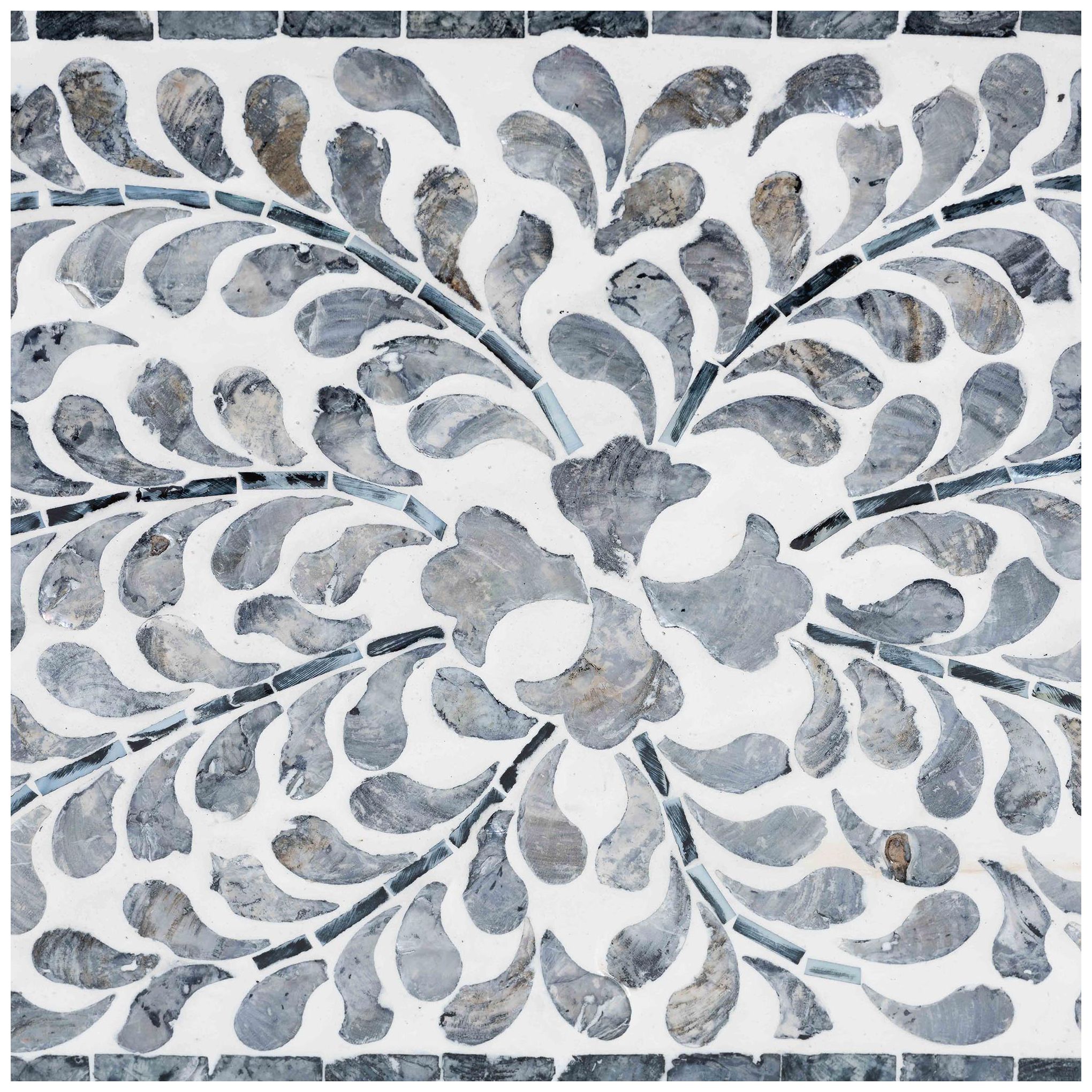 bali & pari Diata Black and White Mother of Pearl Capiz Shell Console T