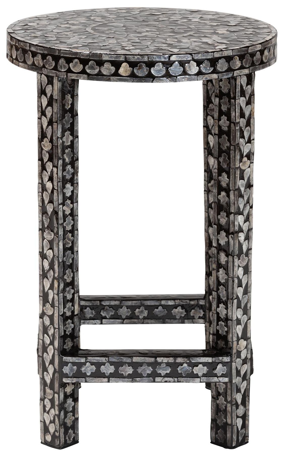 Thumbnail3 of bali & pari Elara Black and White Mother of Pearl Capiz Shell End Table more views