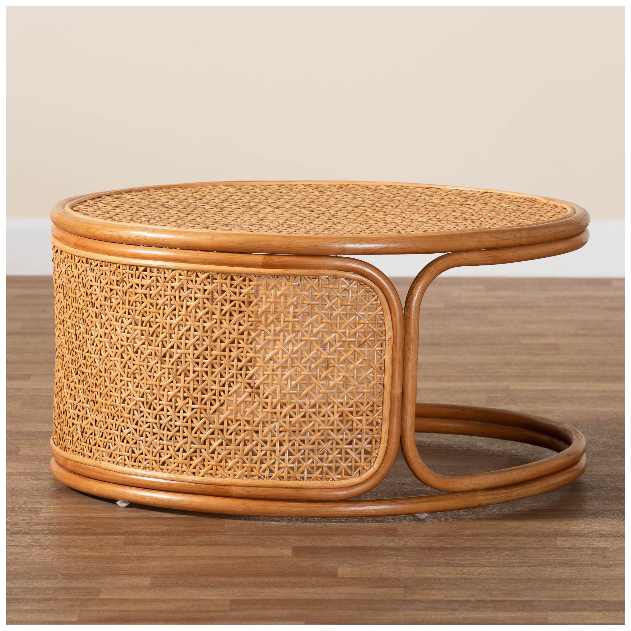 Image 7 bali & pari Eldon Bohemian Honey Rattan Coffee Table more views