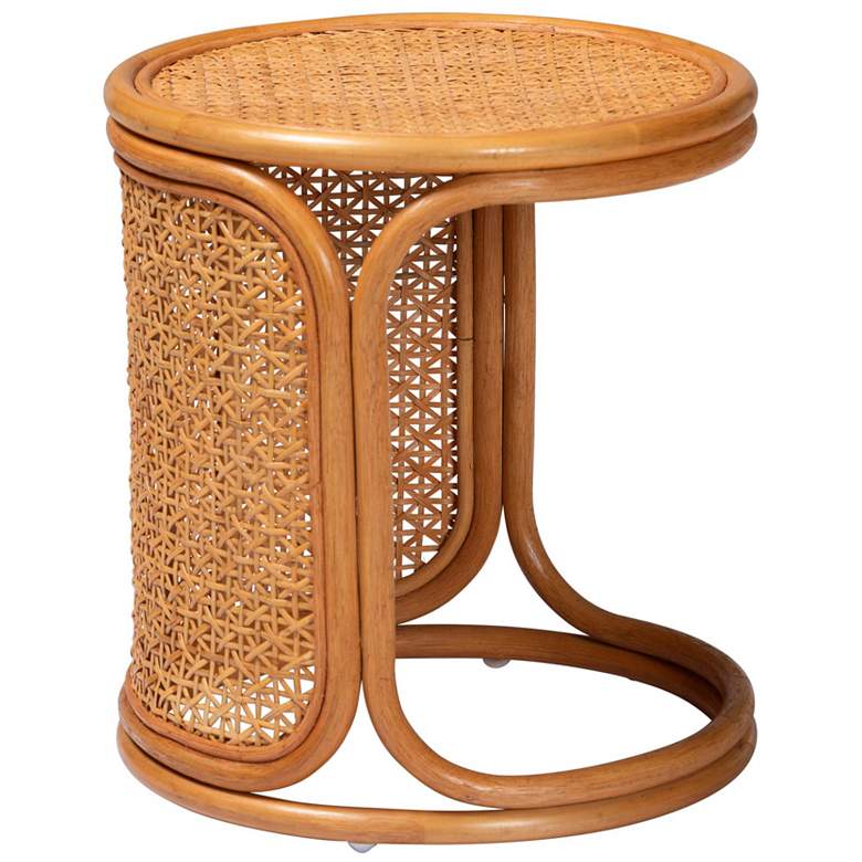 Image 1 bali & pari Eldon Bohemian Honey Rattan End Table