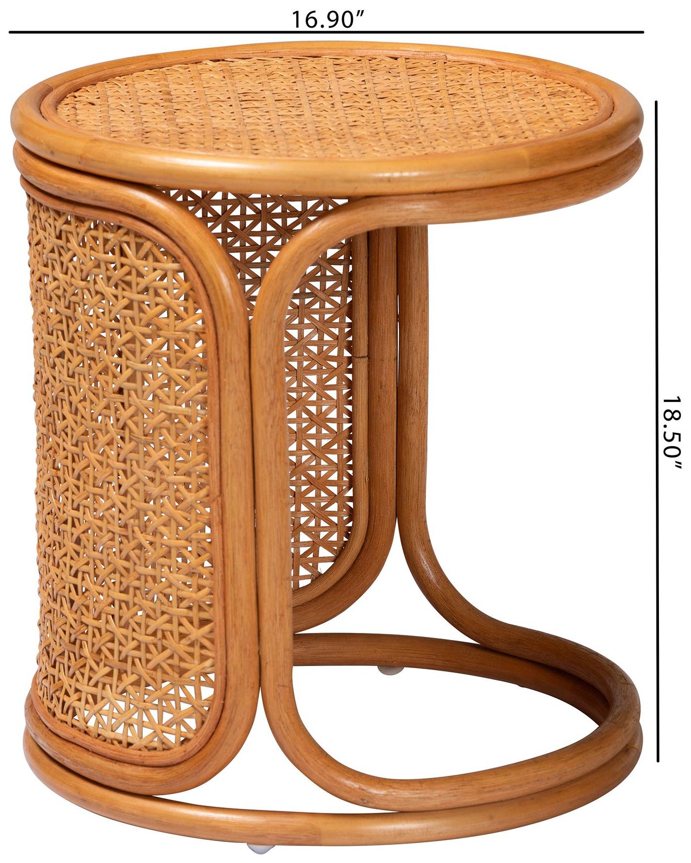 bali & pari Eldon Bohemian Honey Rattan End Table