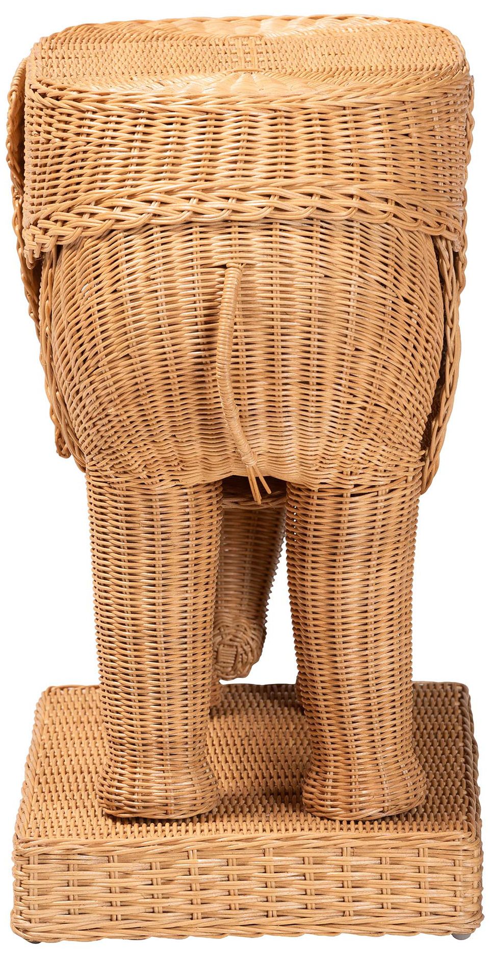 Image 4 bali & pari Elissa Bohemian Light Honey Rattan Elephant End Table more views