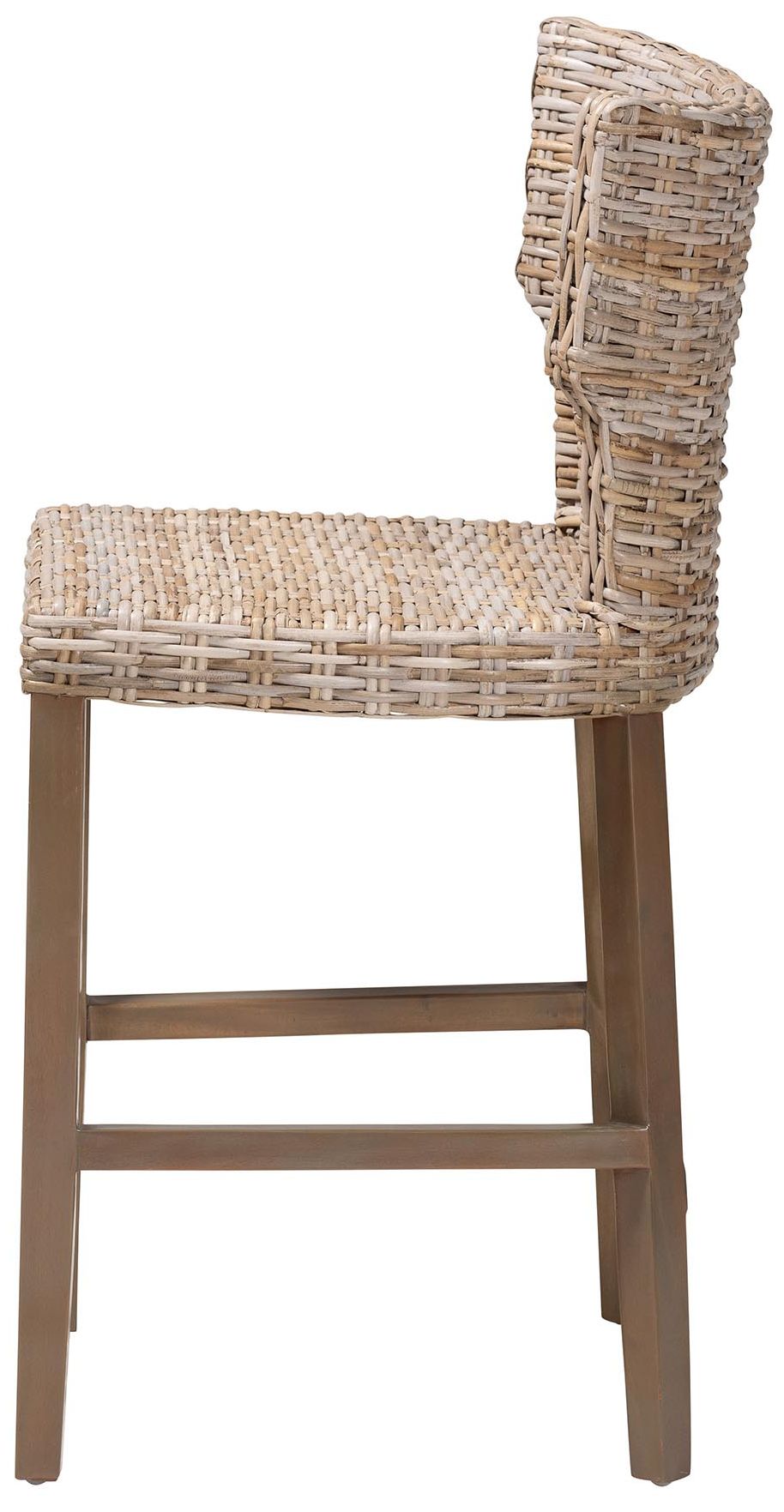 Image 4 bali & pari Enver Modern Grey Kubu Rattan and Mahogany Wood Counter Sto more views