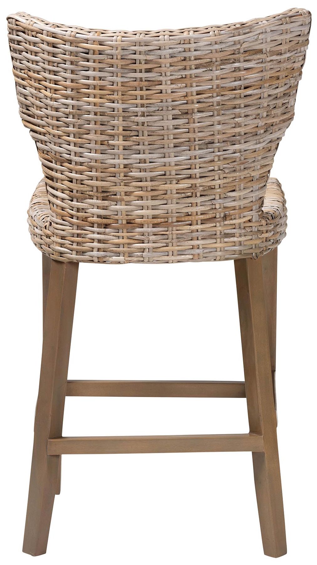Image 5 bali & pari Enver Modern Grey Kubu Rattan and Mahogany Wood Counter Sto more views