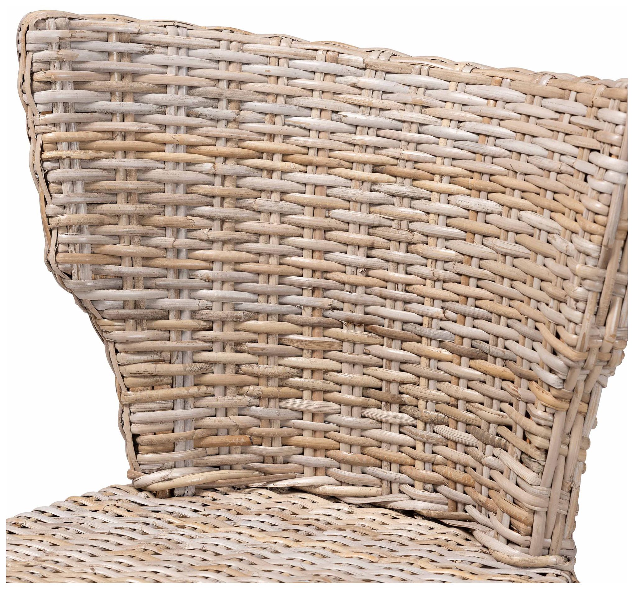 Image 6 bali & pari Enver Modern Grey Kubu Rattan and Mahogany Wood Counter Sto more views